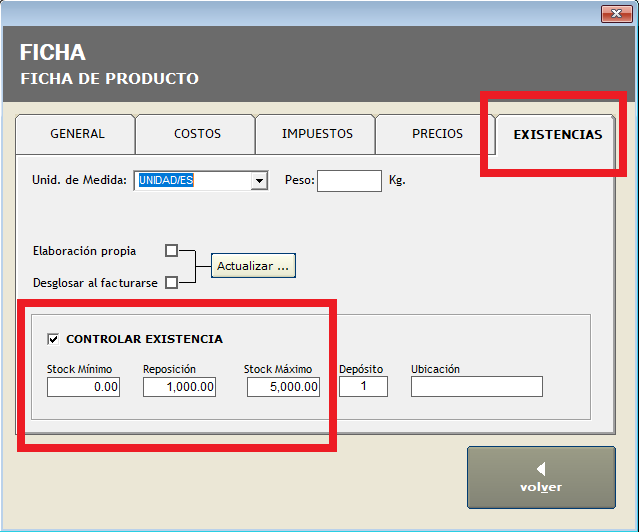 Menú de opciones de impresora fiscal
