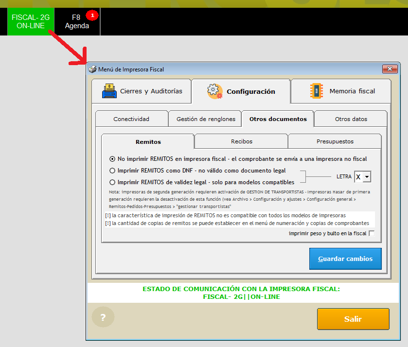 Pantalla de Centro de Costos