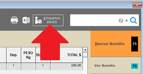 Ejemplo de etiqueta de envío