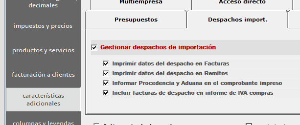 Gestión e impresión de despachos en factura